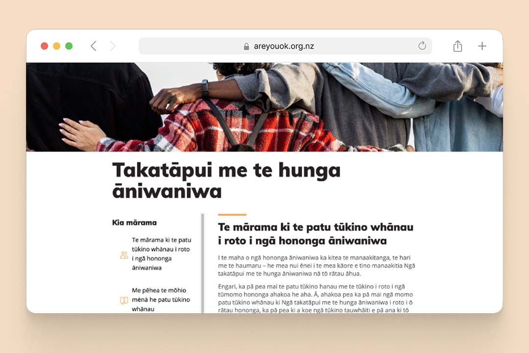 areyouok website te reo maori version