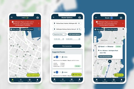 metlink app on two mobile devices list
