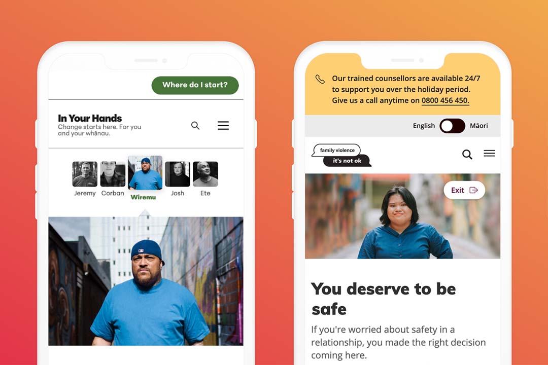 msd family violence websites on mobile screens